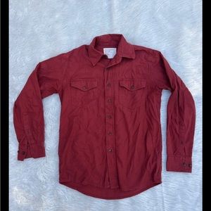 Wrangler Jeans Denim Long Sleeve Shirt Size Small Red
